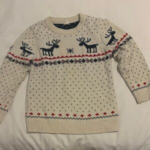 Little Boy’s Cream Reindeer Sweater